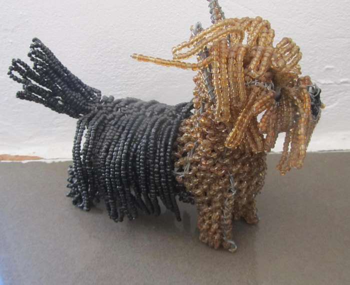Hand-made, wire beaded Yorkshire Terrier dog (Yorkie)
