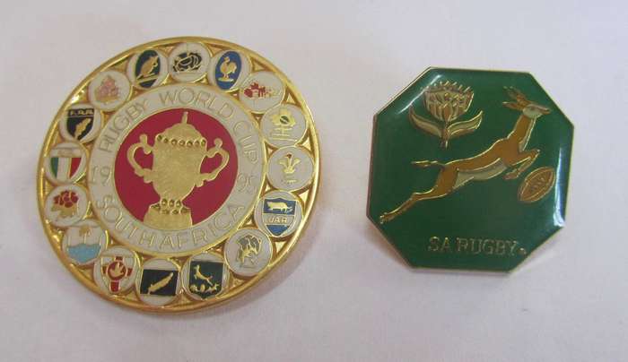 Rare Rugby World Cup 1995 South Africa - Team Pin Badges and others