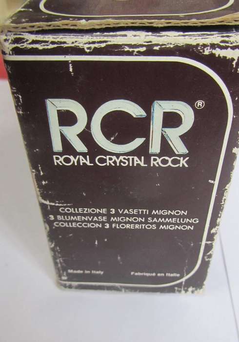 Royal Crystal rock (RCR) 24% Lead Crystal - Set of 3 Mini Vases