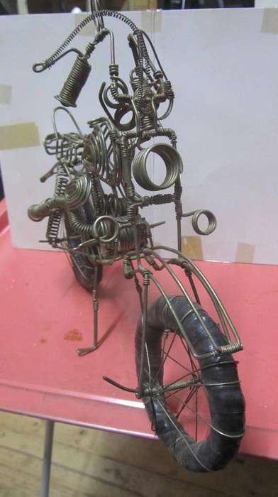 Hand-crafted Wire Motor Cycle