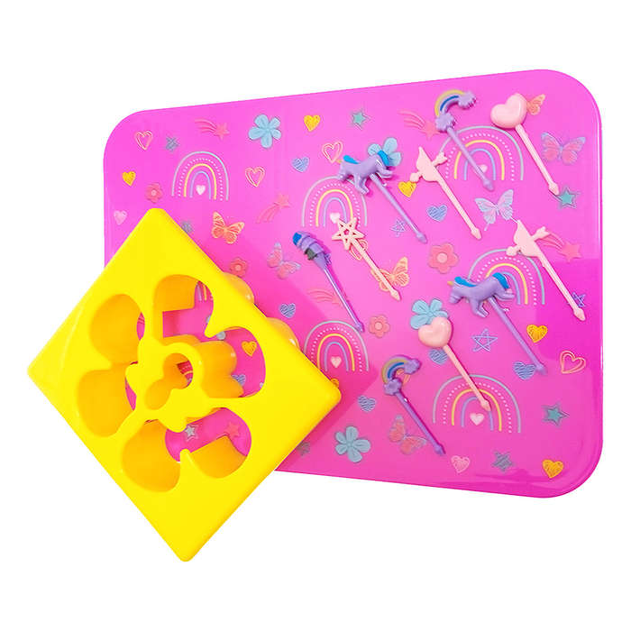17Pcs 7-Compartment Rainbow Bento Lunchbox Set