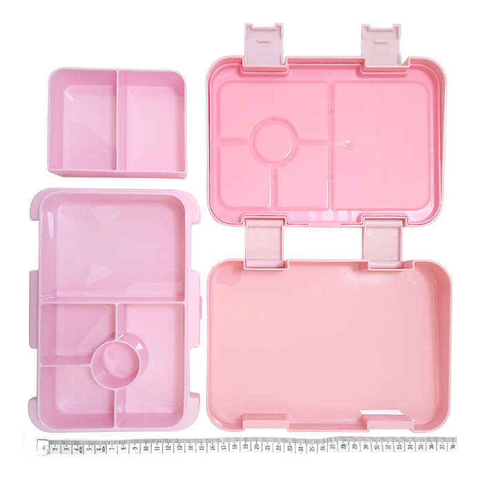 14 Pcs 6-Compartment Bento Lunch Box Set - Pink