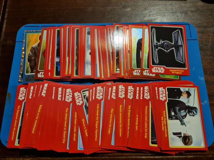 Lot of star wars trading cards.