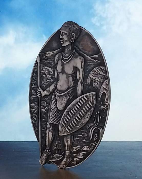 Zulu Warrior Sterling silver Brooch Candida era by Joe Calafato
