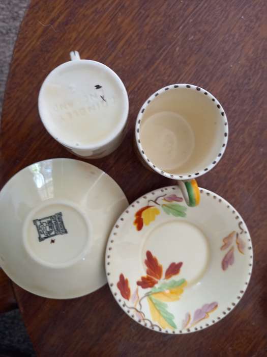 Vintage!  Grinerly Autumn floral Demitasse Pre 1925 5 cups and saucers set