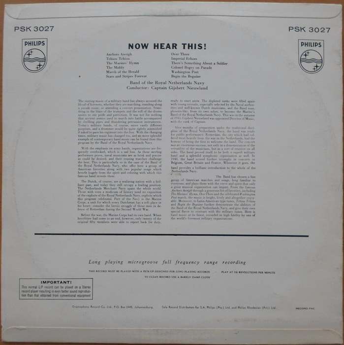 Band of the Royal Netherlands Navy - Now Hear This!