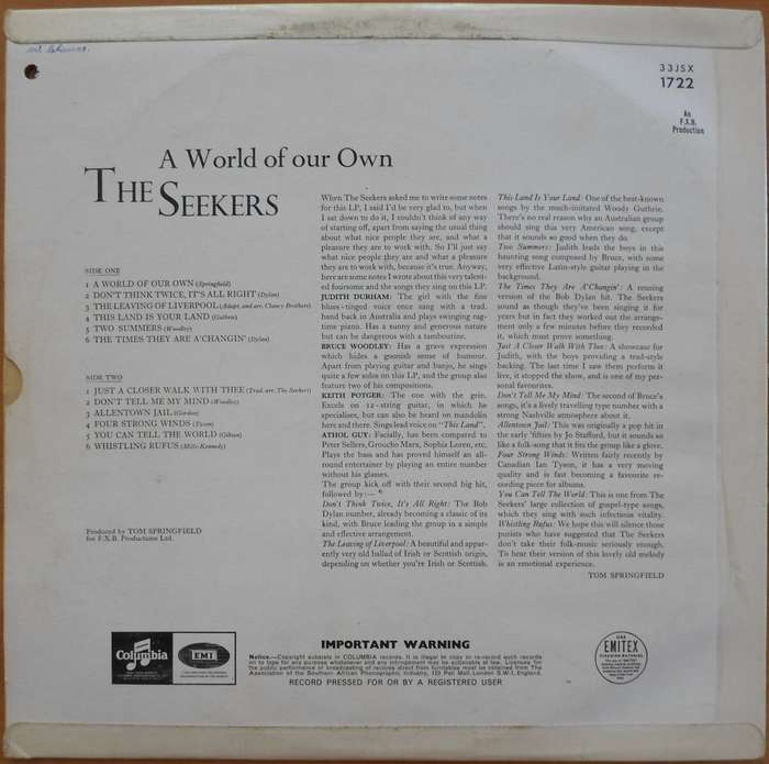 The Seekers - A World of Our Own