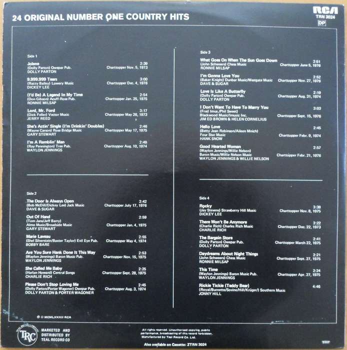 Various Artists - 24 Original Number One Country Hits