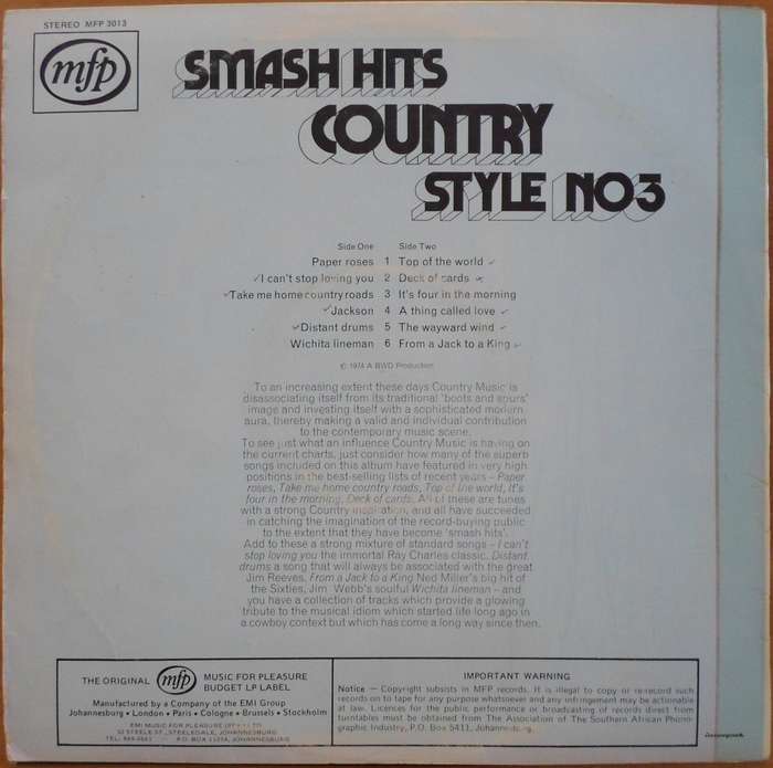 Various Artists - Smash Hits Country Style No. 3