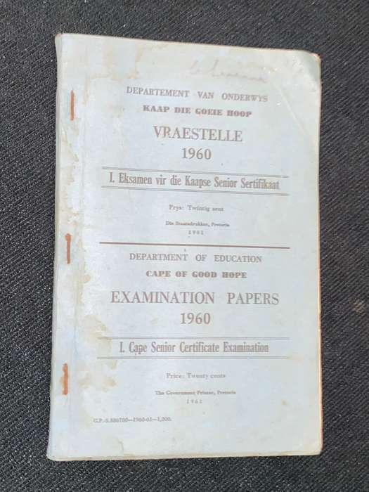 DEPARTMENT OF EDUCATION CAPE OF GOOD HOPE SENIOR CERTIFICATE EXAMINATION PAPER 1960