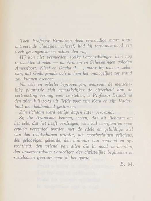 MIJN CEL DAGORDE VAN EEN GEVANGENE DOOR PROF DR TITUS BRANDSMA 1945 DUTCH