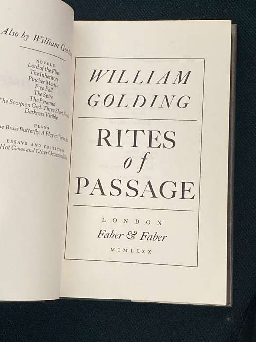 RITES OF PASSAGE BY WILLIAM GOLDING 1981 REPRINT