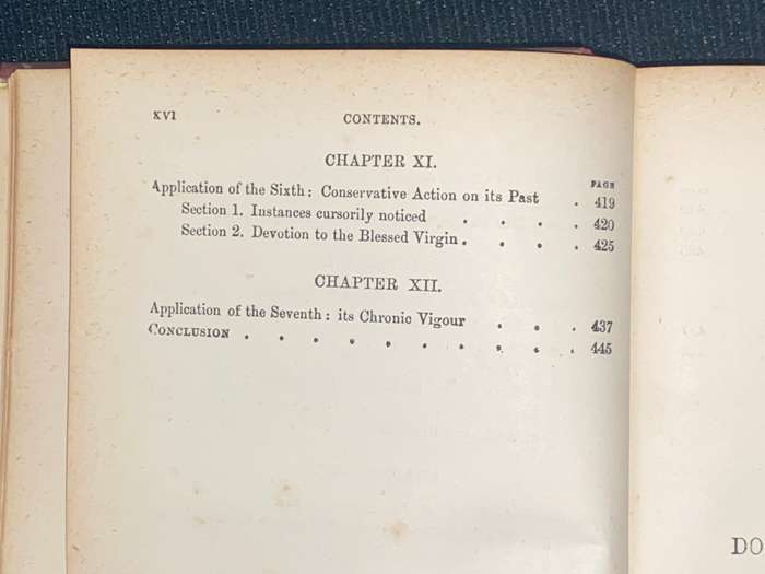 DEVELOPMENT OF CHRISTIAN DOCTRINE BY J.H. NEWMAN 1890