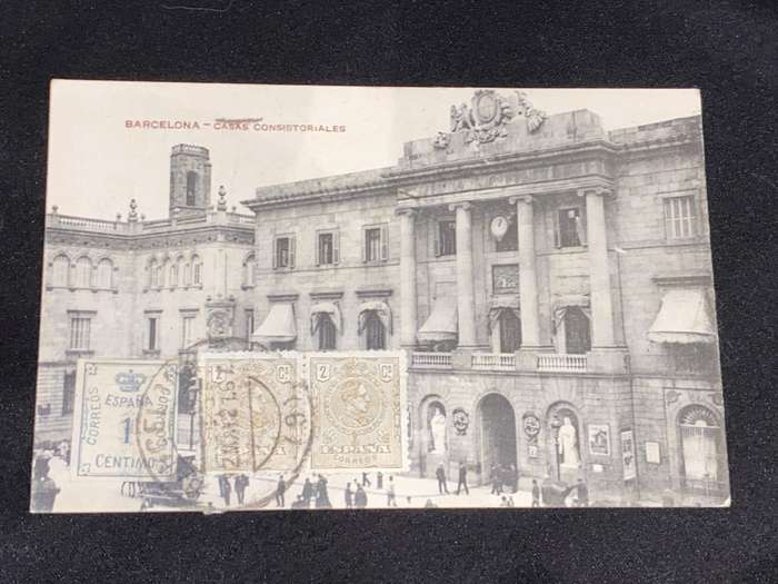 ANTIQUE 1921  BARCELONA PHOTO POST CARD