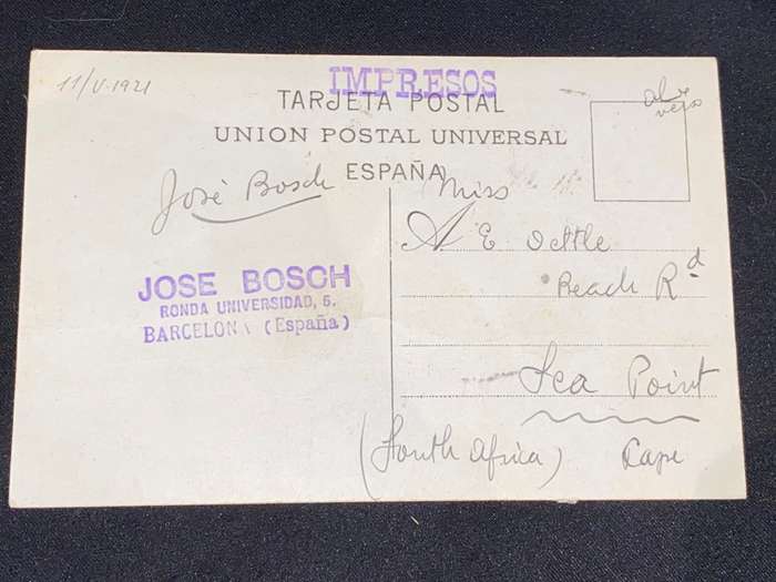 ANTIQUE 1921  BARCELONA PHOTO POST CARD