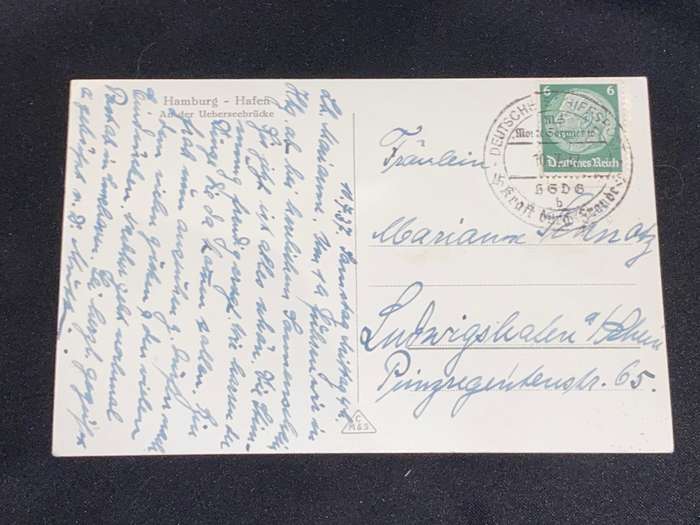 VINTAGE 1937 HAMBURG HAFEN PHOTO POST CARD