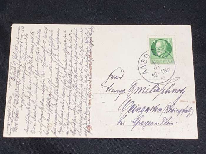 ANTIQUE 1915 ANSBACH RATHAUS UND ST. GEORG-BRUNNEN PHOTO POST CARD