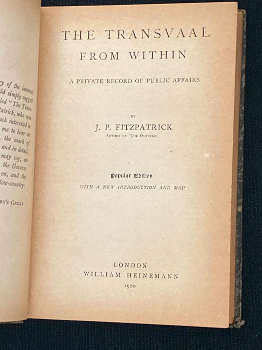 THE TRANSVAAL FROM WITHIN BY J.P. FITZPATRICK 1900