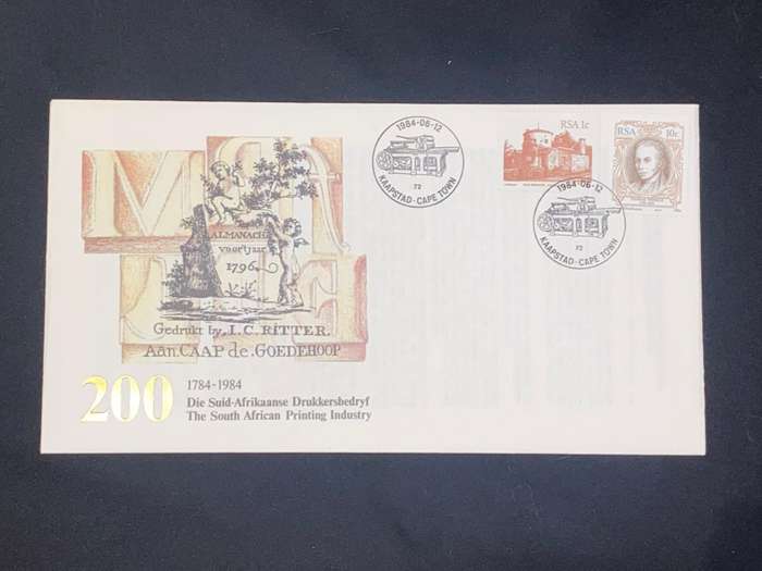 200 1784-1984 THE SOUTH AFRICAN PRINTING INDUSTRY CAPE TOWN FDC