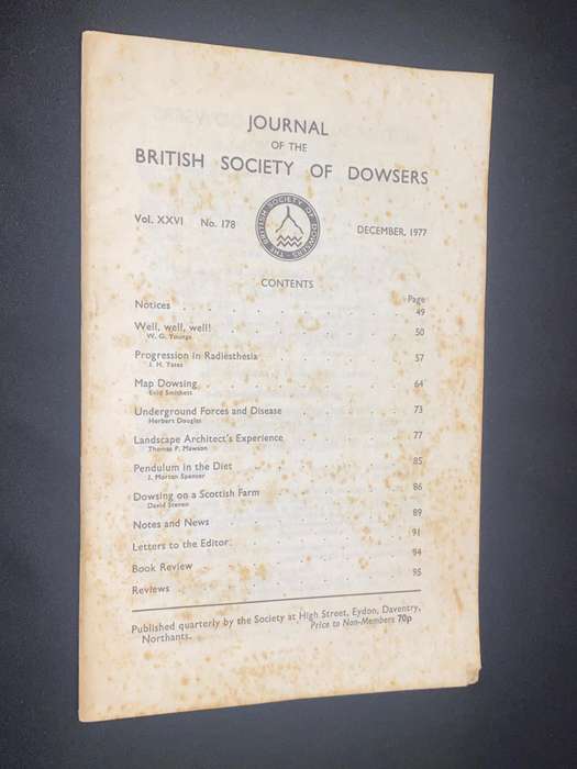 JOURNAL OF THE BRITISH SOCIETY OF DOWSERS #178 DECEMBER 1977