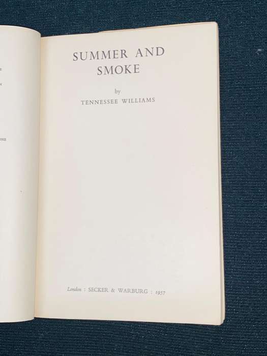 SUMMER AND SMOKE BY TENNESSEE WILLIAMS 1957
