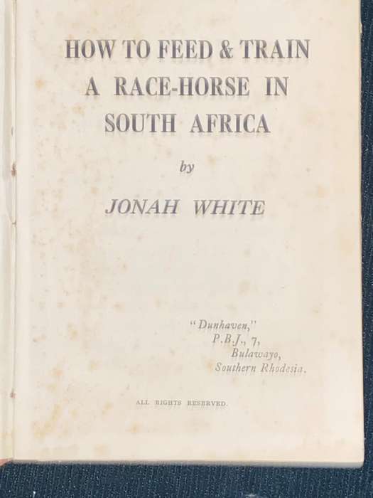 HOW TO FEED AND TRAIN A RACE HORSE IN SOUTH AFRICA BY JONAH WHITE