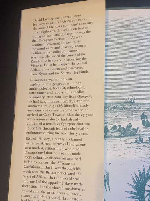 LIVINGSTONE AND HIS AFRICAN JOURNEYS BY ELSPETH HUXLEY