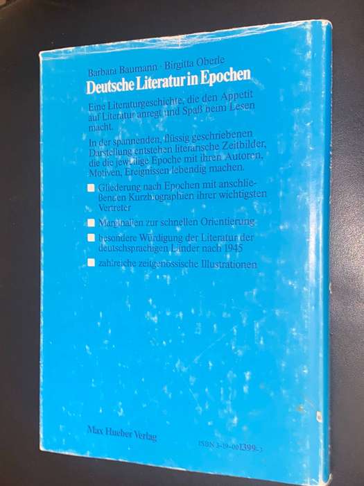 DEUTSCHE LITERATUR IN EPOCHEN - BARBARA BAUMANN - BIRGITTA OBERLE