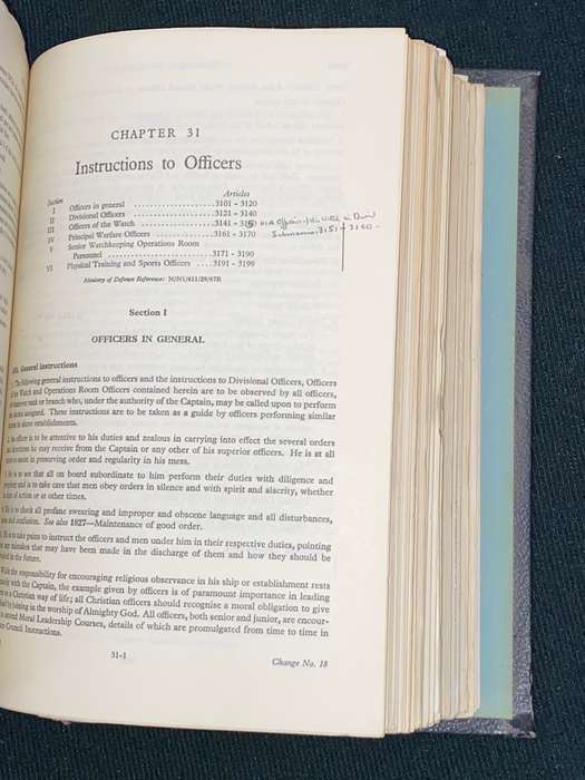 THE QUEEN'S REGULATIONS FOR THE ROYAL NAVY 1967 REVISED EDITION B.R. 31