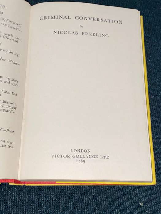 CRIMINAL CONVERSATION A VAN DER VALK THRILLER BY MAESTRO NICOLAS FREELING