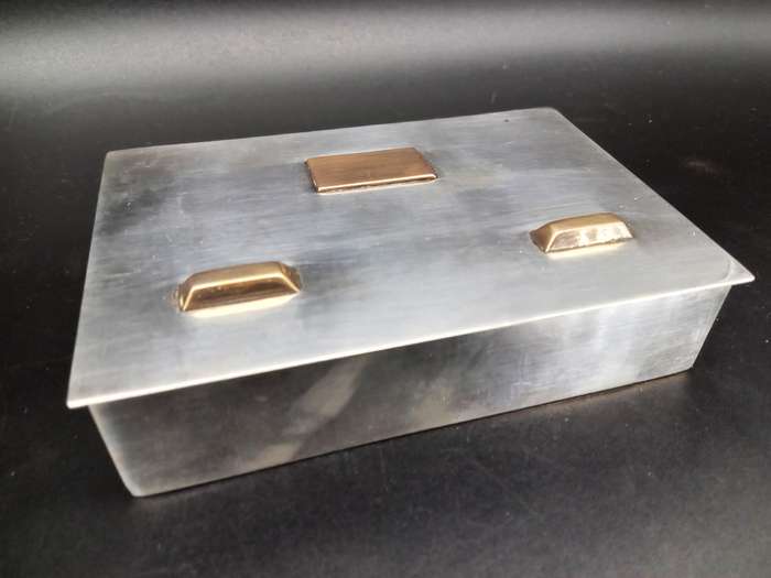 Vintage! Charming Solid Silver and Gold? Cigarette Case / Trinket Box