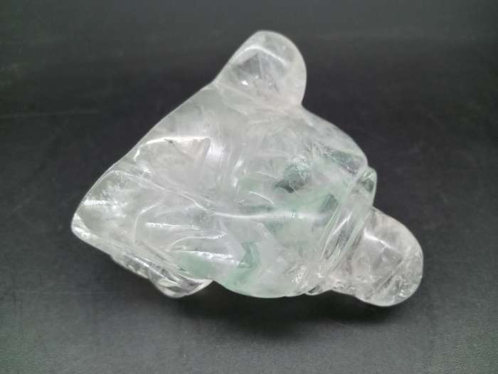 Antique! Small Laughing Buddha, carved In Natural Clear Quartz Stone.