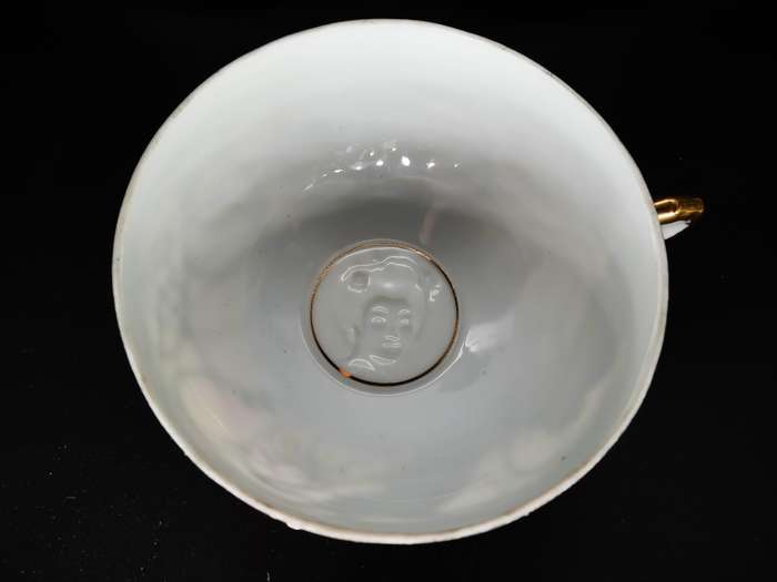 Vintage! DragonWare Kutani Moriage Geisha Lithophane Demitasse Tea Set