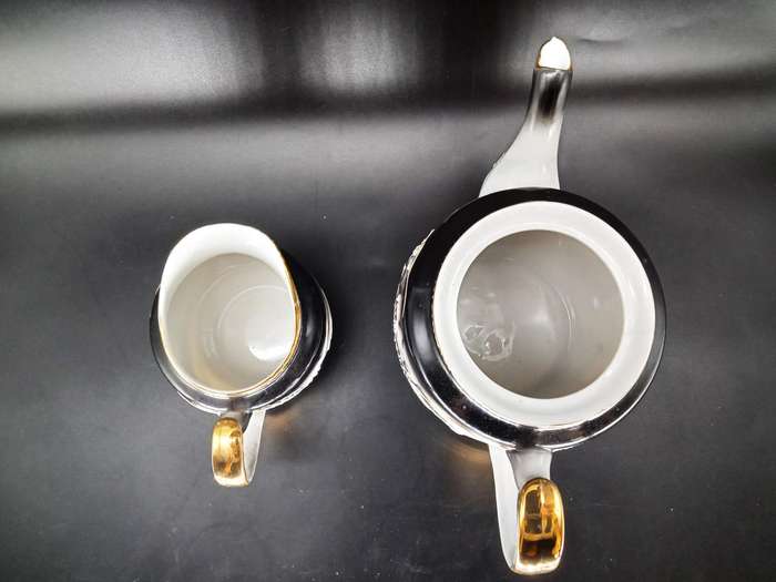 Vintage! DragonWare Kutani Moriage Geisha Lithophane Demitasse Tea Set