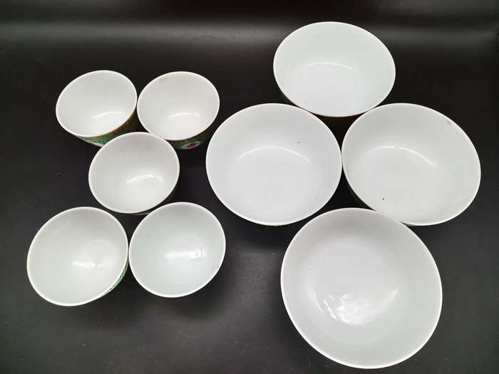 Vintage! Famillie Rose Turquoise Mun Shou Longevity Porcelain Set