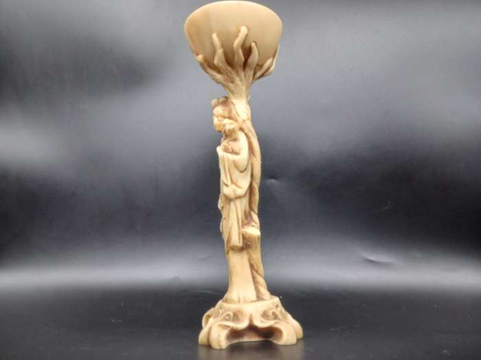 Vintage! Oriental - Geisha Girl - Figural Candle Holder (Repaired)