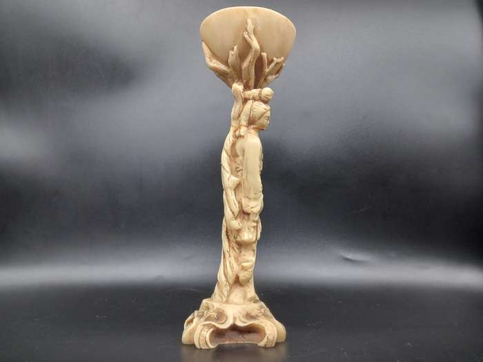 Vintage! Oriental - Geisha Girl - Figural Candle Holder (Repaired)