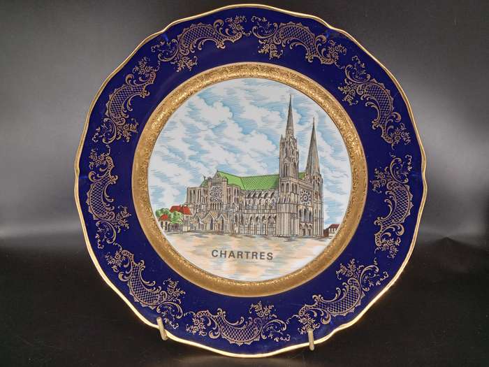 Vintage! French - Decorative Plate - Limoges France - Chartres Cathedral