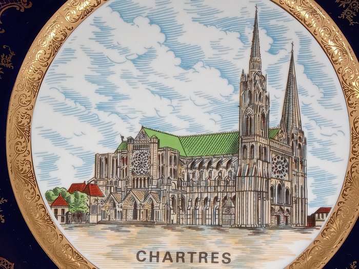Vintage! French - Decorative Plate - Limoges France - Chartres Cathedral
