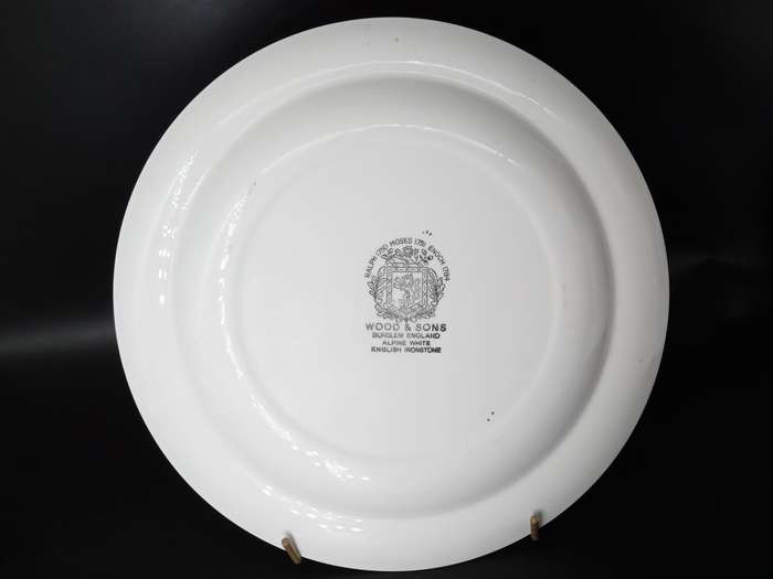Vintage! England - Wood & Sons - Ironstone Victorian Plate - Alpine White Pattern