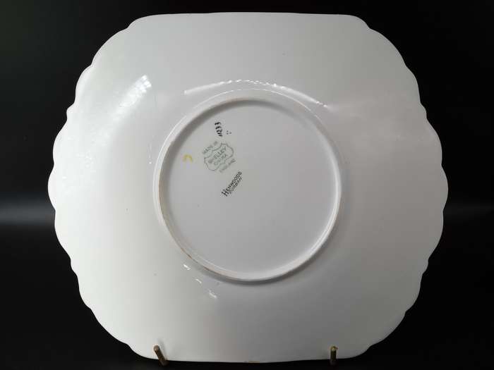 Vintage! England - Shelley - Art Deco - Cake Plate - Queen Anne Shape - Yellow Tulips