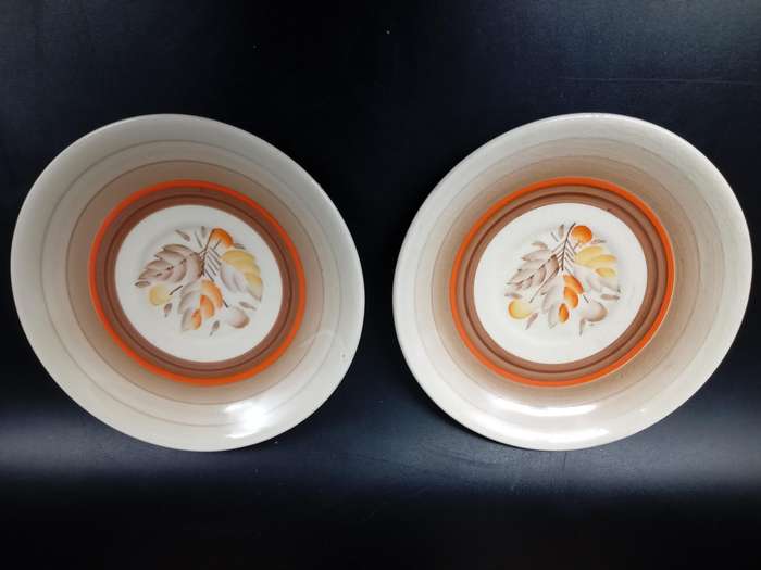 Vintage!  England - Myott Son & Co - Hand Painted - Floral - Pair of small saucers