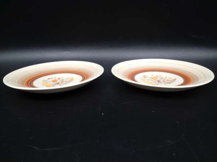 Vintage!  England - Myott Son & Co - Hand Painted - Floral - Pair of small saucers