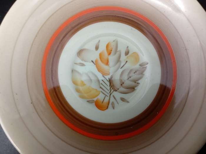 Vintage!  England - Myott Son & Co - Hand Painted - Floral - Pair of small saucers