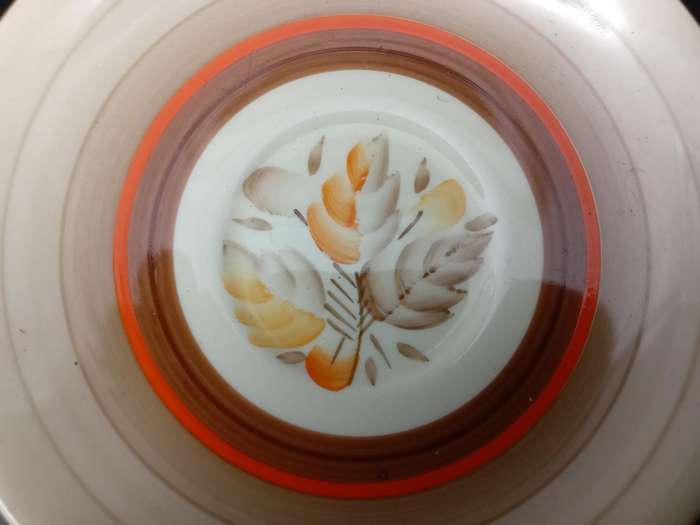 Vintage!  England - Myott Son & Co - Hand Painted - Floral - Pair of small saucers