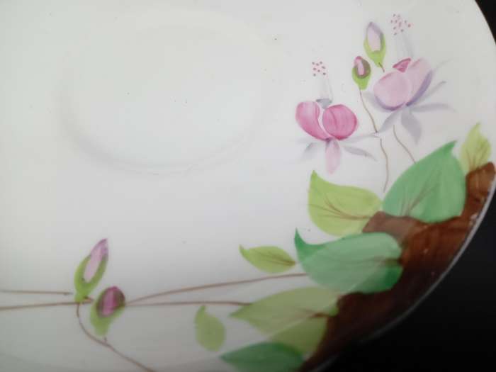 Vintage!  England - Grafton China - Hand-painted Fuchsias - Saucer