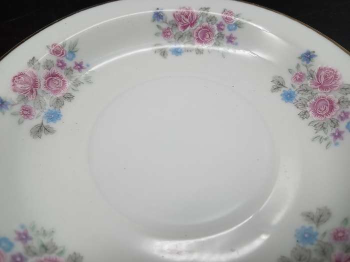 Vintage! China - Floral Rose - Pair of Saucers / Pin Dishes / Trinket Plates
