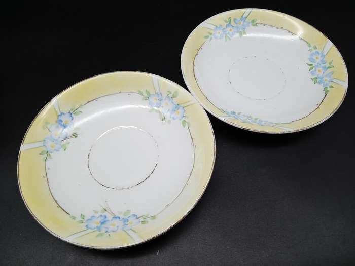 Vintage! England - Phoenix T.F and S.LTD - Hand Painted - Floral Design - Pair of Saucers
