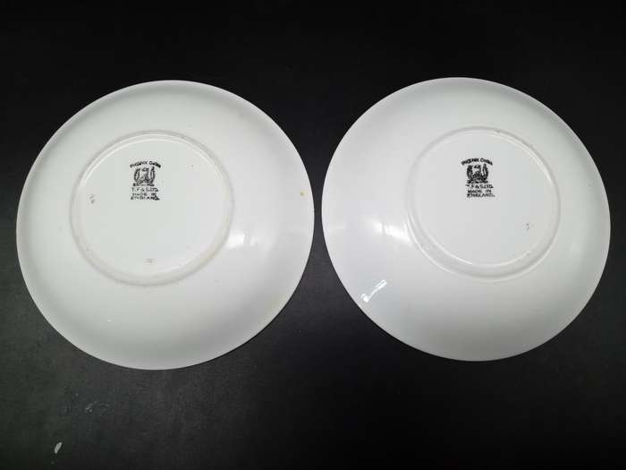 Vintage! England - Phoenix T.F and S.LTD - Hand Painted - Floral Design - Pair of Saucers