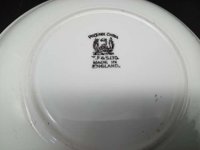 Vintage! England - Phoenix T.F and S.LTD - Hand Painted - Floral Design - Pair of Saucers